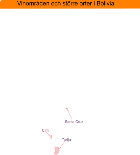 Vinomrden och strre orter i Bolivia Tarija Santa Cruz Cinti